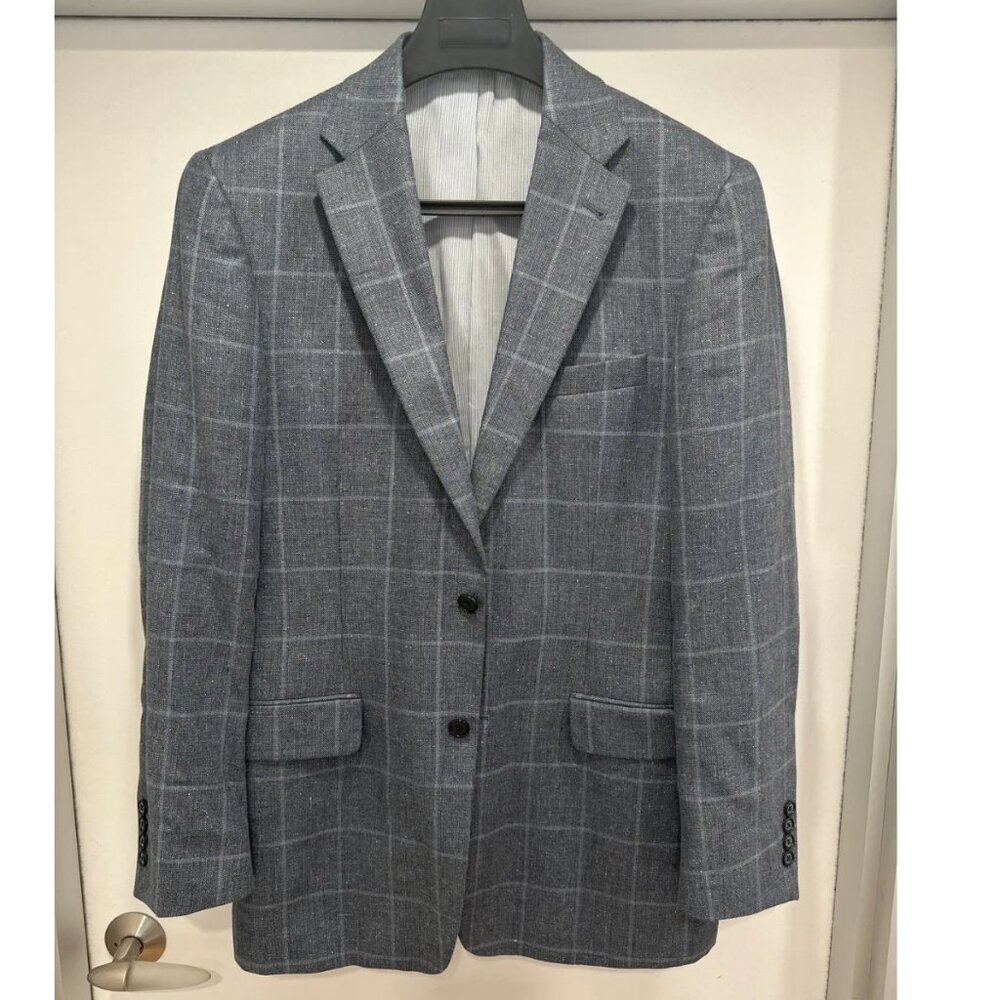 Jos. A. Bank. Blue Windowpane Blazer - Size 40L